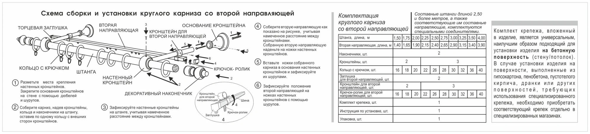 Карниз двухрядный 160 см дерево цвет светлый дуб